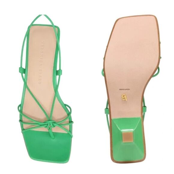 Veronica Beard Foley Ankle Tie Sandal Jungle Green NEW - Size: 8 - Picture 10 of 12